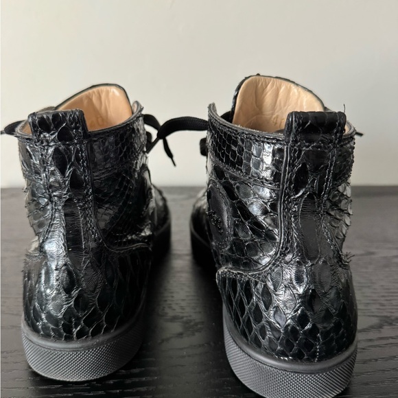 Christian Louboutin Black Python High-Top Sneakers - Picture 4 of 6